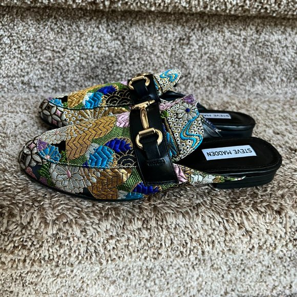 Steve Madden Revolt Fabric Slide On Open Back Shoe Sandal . - Picture 2 of 13